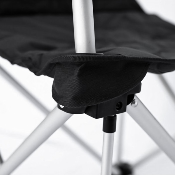 Кресло раскладное с жёсткими подлокотниками, 67/60 х 55 х 48/97 см, цвет чёрный/серый - фото 1909530891