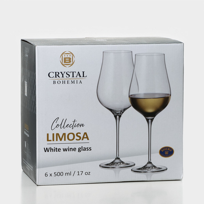 Набор стеклянных бокалов для белого вина LIMOSA, 500 мл, 6 шт