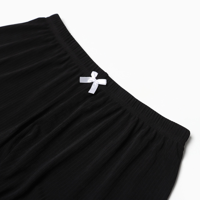 Пижама женская (топ/шорты), цвет чёрный, размер 42 - фото 1909531164