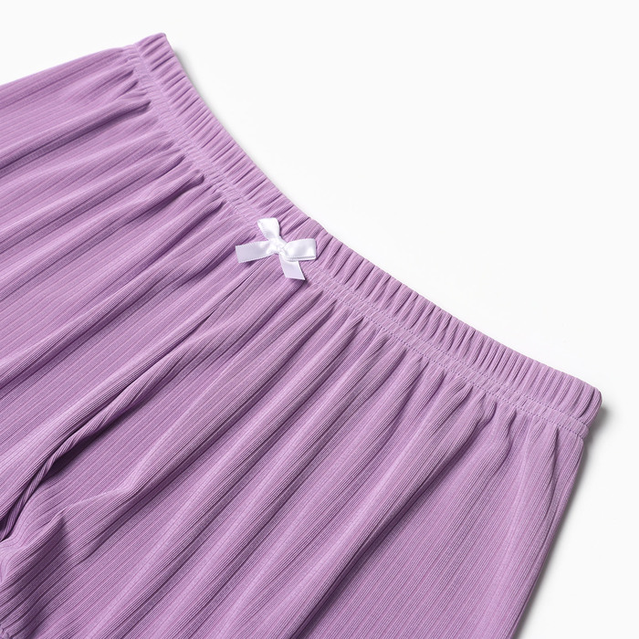 Пижама женская (топ/шорты), цвет сирень, размер 52 - фото 1928519989