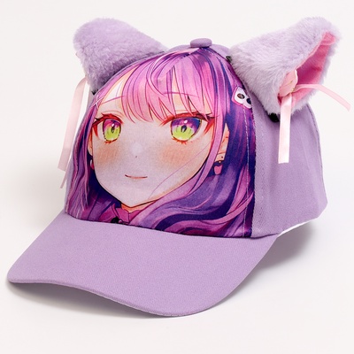 Кепка детская «Мяу аниме», с ушками, р-р 52-54, 5-7 лет
