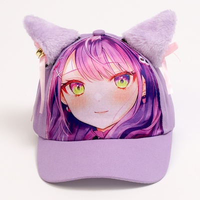 Кепка детская «Мяу аниме», с ушками, р-р 52-54, 5-7 лет