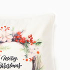 Наволочка декоративная новогодняя «Этель. Венок с бантом», 40×40 см, велюр - Фото 3