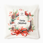Наволочка декоративная новогодняя «Этель. Венок с бантом», 40×40 см, велюр - Фото 5