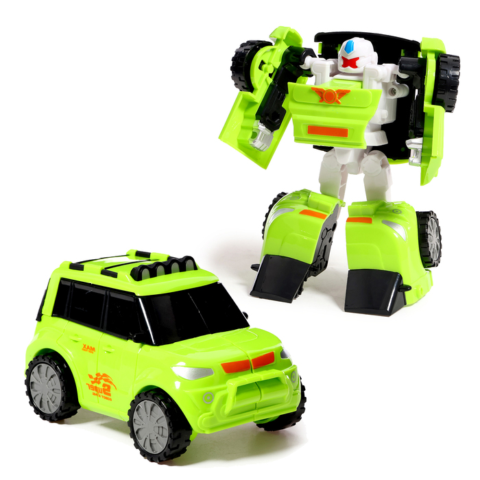 Набор роботов «Автоботы», 2 штуки, цвет зелёный, белый - фото 1908064010