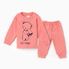 Комплект детский (лонгслив, штанишки), цвет персик, рост 62 - фото 321158455