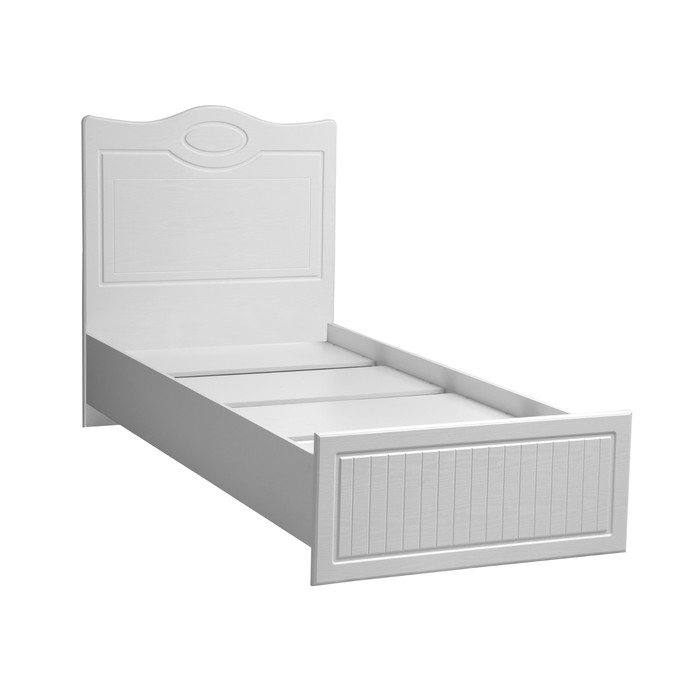 Кровать одинарная с настилом «Монако», 900×2000 мм, цвет белый - Фото 1