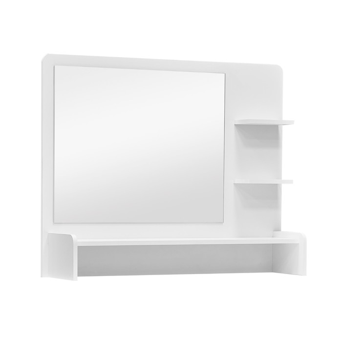 Надстройка для стола с полками и зеркалом 47.32-01, 1000×240×800 мм, цвет белый - Фото 1