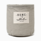 Текстил. корзинка Этель "HOME", цвет серый, 14х13 см, 50%хл, 50%п/э - Фото 2