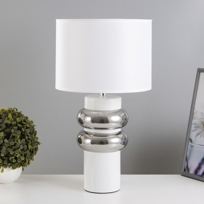 Настольная лампа "Ленди" Е27 40Вт бело-хромовый 25х25х46,5 см RISALUX