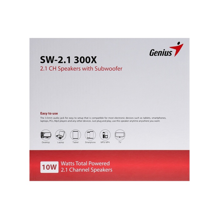 Компьютерные колонки 2.1 Genius SW-2.1 300X, 2х3.25 Вт + 3 Вт, USB, черные - фото 51533687