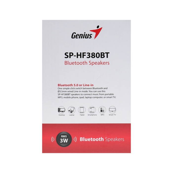 Компьютерные колонки 2.0 Genius SP-HF380BT, 2х1.5Вт, USB, дерево - фото 51533702