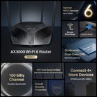 Wi-Fi роутер Mercusys MR80X, 2976 Мбит/с, 3 порта 1000 Мбит/с, чёрный - Фото 4
