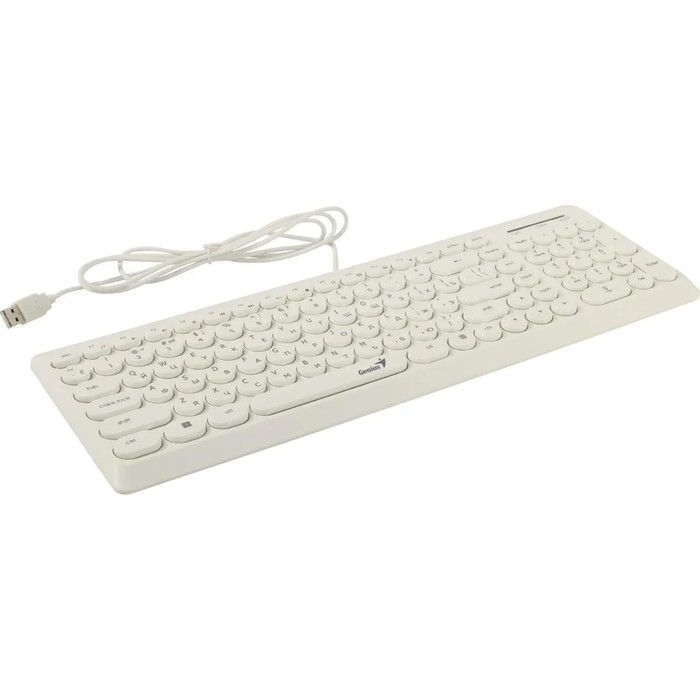 Клавиатура Genius SlimStar Q200, проводная, мембранная, 101 клавиша, USB, белая - Фото 1