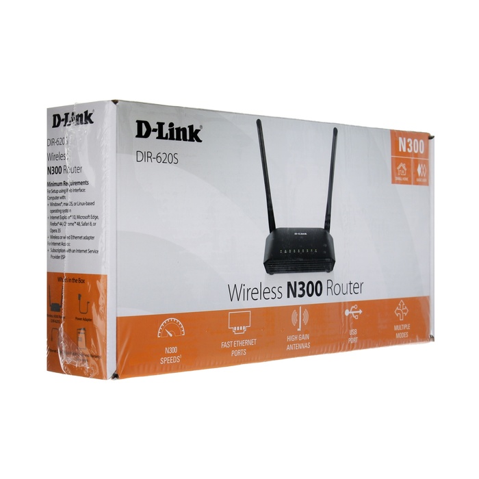 Wi-Fi роутер D-Link DIR-620S/RU/B1A, 300 Мбит/с, 4 порта 100 Мбит/с, чёрный