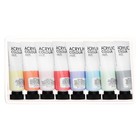 Краска акриловая в тубе, набор 8 цветов х 22 мл, BRAUBERG HOBBY, пастельные оттенки, 192406 - фото 23815318