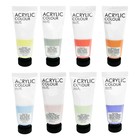 Краска акриловая в тубе, набор 8 цветов х 22 мл, BRAUBERG HOBBY, пастельные оттенки, 192406 - фото 23719812