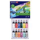 Краски акриловые для техники "Флюид Арт", набор 12 цветов х 22 мл, BRAUBERG ART CLASSIC - фото 24345793