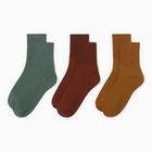 Набор женских носков KAFTAN Base 3 пары, р. 36-39 (23-25 см) горчичн/терракот/зелен - фото 26667451