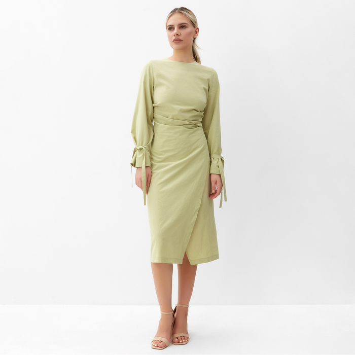 Платье женское MINAKU: Casual Collection цвет оливковый, р-р 42