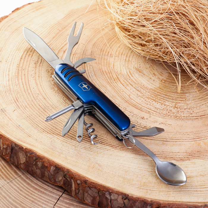 Нож швейцарский 9в1, синий - фото 1905158760