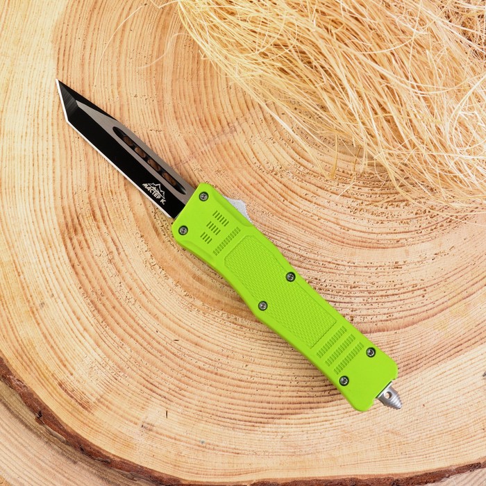 Нож автоматический "Выстрел" 16,5см, клинок 67мм/2,5мм, зелёный - Фото 1