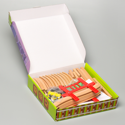 Железная дорога Лесная мастерская «Большое путешествие», с мостом, 39 деталей, 27.5×27.5×5.6 см