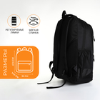 Рюкзак молодёжный из текстиля на молнии, 4 кармана, цвет чёрный/оранжевый - Фото 2