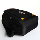 Рюкзак молодёжный из текстиля на молнии, 4 кармана, цвет чёрный/оранжевый - Фото 5