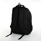 Рюкзак школьный из текстиля на молнии, 5 карманов, цвет чёрный/зелёный - фото 11177582