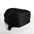 Рюкзак школьный из текстиля на молнии, 5 карманов, цвет чёрный/серый - фото 11177589