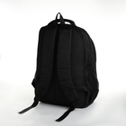 Рюкзак школьный из текстиля на молнии, 5 карманов, цвет чёрный/синий - фото 11177600