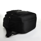 Рюкзак школьный из текстиля на молнии, 5 карманов, цвет чёрный/синий - фото 11177601