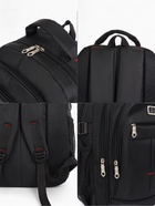 Рюкзак школьный на молнии, с карманами, однотонный, 31×14×46 см, чёрный - Фото 6