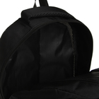 Рюкзак школьный из текстиля на молнии, 5 карманов, цвет чёрный/зелёный - фото 11177626