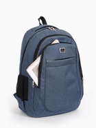 Рюкзак школьный на молнии, с карманами, синий - фото 57999295