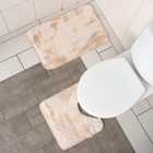 Набор ковриков для ванны и туалета Доляна «Пушистик», 2 шт, 61×41 см, 37×41 см, цвет бежевый - Фото 5