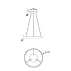 Светильник подвесной Maytoni MOD058PL-L22BK, LED, 24Вт, 40х40х127,5 см, 600Лм, цвет чёрный - Фото 3