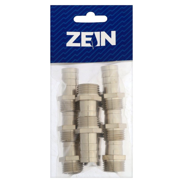 Штуцер ZEIN, 1/2" х 16 мм наружная резьба, никелированная латунь, фасовка 10 шт. - фото 18585582
