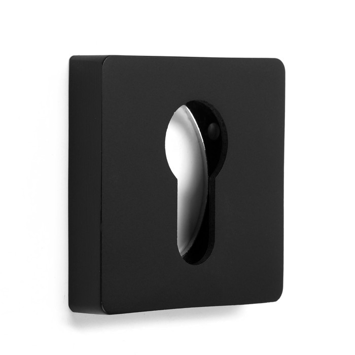 Накладка на цилиндровый механизм CAPPIO, квадратная, цвет черный, комплект