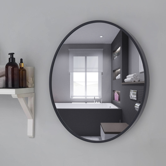 Зеркало "Чёрный матовый", настенное, 50 × 3 см