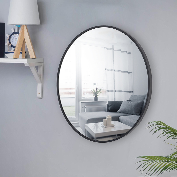 Зеркало "Чёрный матовый", настенное, 60 × 3 см