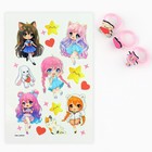 Кольцо детское Cute girl 3 шт., и переводные татуировки, 8×12 см - Фото 2