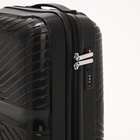 Чемодан малый 20", отдел на молнии, кодовый замок, 4 колеса, цвет чёрный - фото 23730814