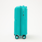 Чемодан малый 20", отдел на молнии, кодовый замок, 4 колеса, цвет бирюзовый - фото 23720268