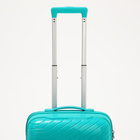 Чемодан малый 20", отдел на молнии, кодовый замок, 4 колеса, цвет бирюзовый - фото 23730862