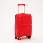 Чемодан малый 20", отдел на молнии, кодовый замок, 4 колеса, цвет красный - фото 23730877