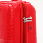 Чемодан малый 20", отдел на молнии, кодовый замок, 4 колеса, цвет красный - фото 23720277
