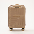 Чемодан малый 20", отдел на молнии, кодовый замок, 4 колеса, цвет коричневый - фото 23730890