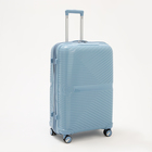 Чемодан большой 28", отдел на молнии, кодовый замок, 4 колеса, цвет голубой - фото 23730926